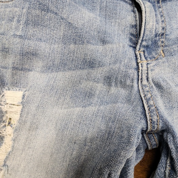 Maurices Distressed Patched Ankle Jeans Womens Size 9/10 Regular Blue Stretch - Picture 4 of 12